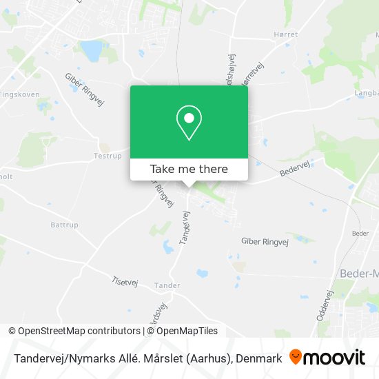 Tandervej / Nymarks Allé. Mårslet (Aarhus) map