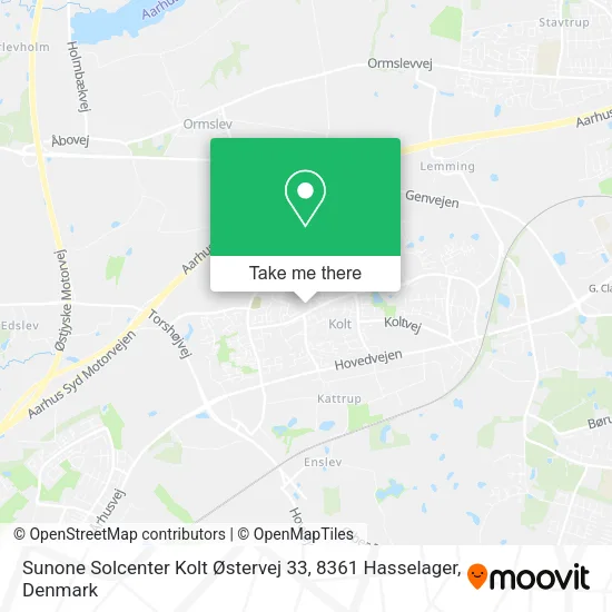 Sunone Solcenter Kolt Østervej 33, 8361 Hasselager map