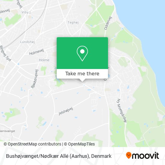 Bushøjvænget / Nødkær Allé (Aarhus) map