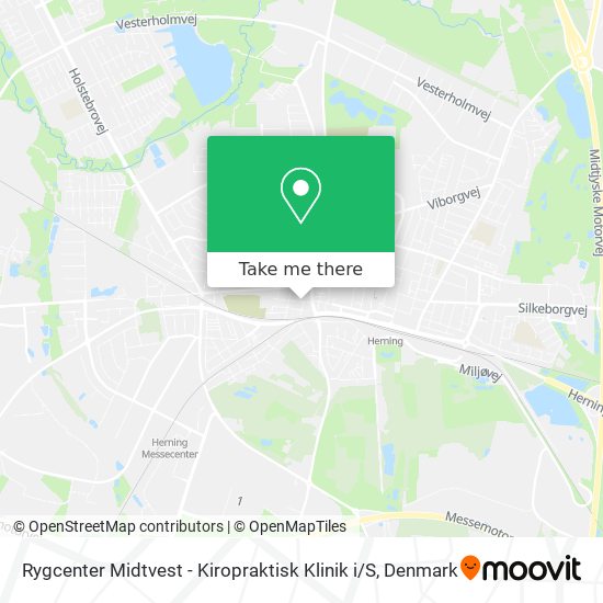 Rygcenter Midtvest - Kiropraktisk Klinik i / S map