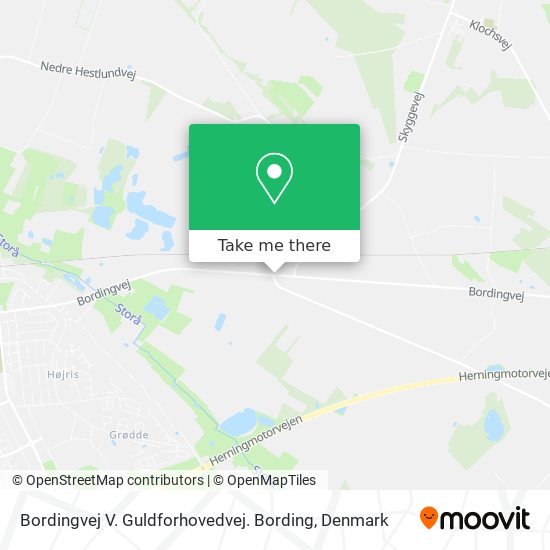 Bordingvej V. Guldforhovedvej. Bording map