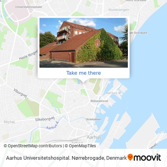 Aarhus Universitetshospital. Nørrebrogade map
