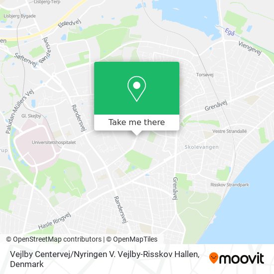 Vejlby Centervej / Nyringen V. Vejlby-Risskov Hallen map