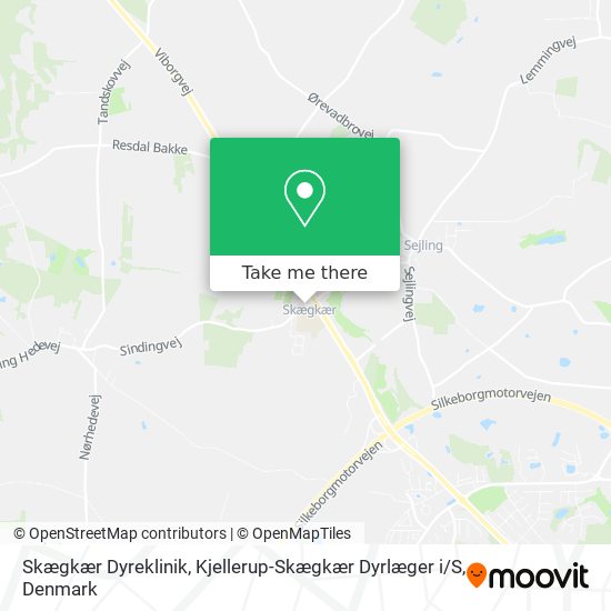 Skægkær Dyreklinik, Kjellerup-Skægkær Dyrlæger i / S map