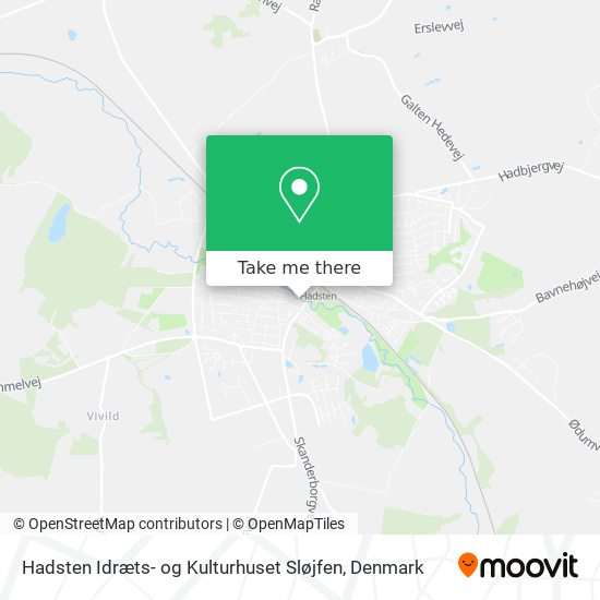 Hadsten Idræts- og Kulturhuset Sløjfen map