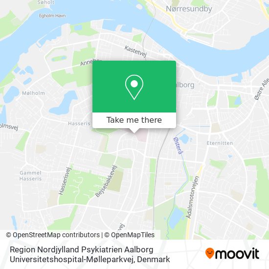 Region Nordjylland Psykiatrien Aalborg Universitetshospital-Mølleparkvej map