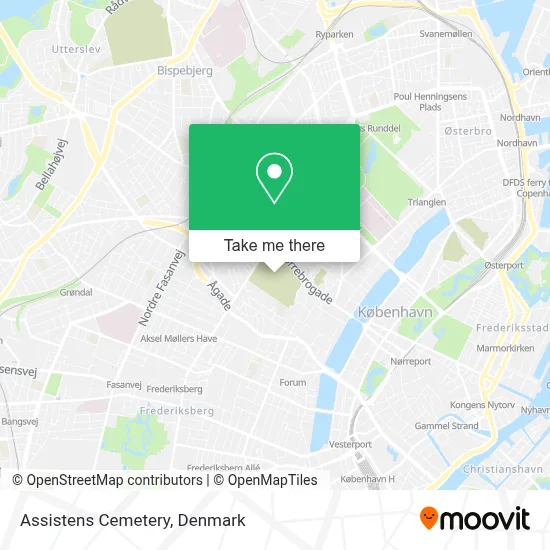 Assistens Cemetery map