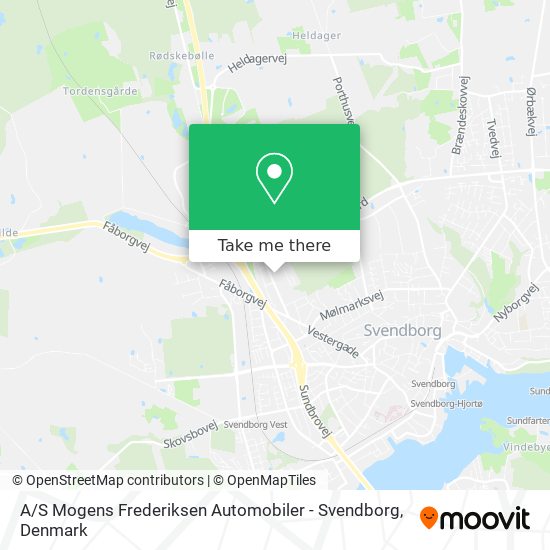 A / S Mogens Frederiksen Automobiler - Svendborg map