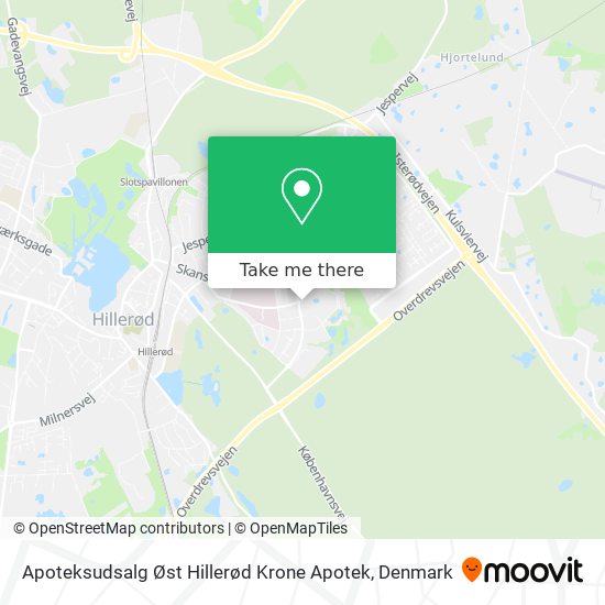 Apoteksudsalg Øst Hillerød Krone Apotek map