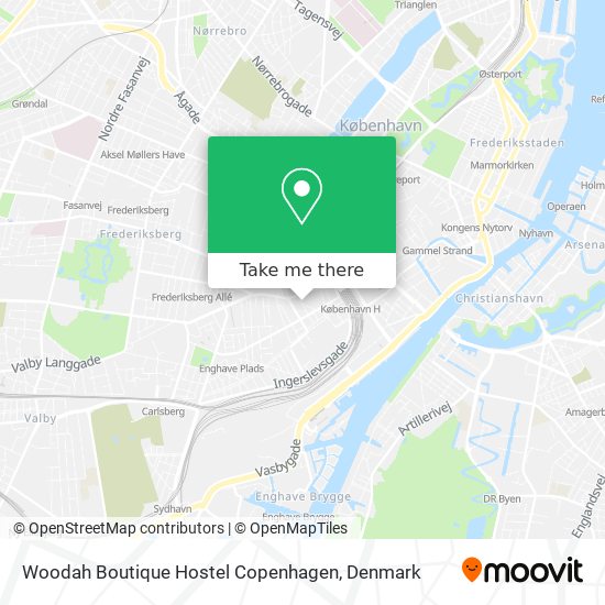 Woodah Boutique Hostel Copenhagen map