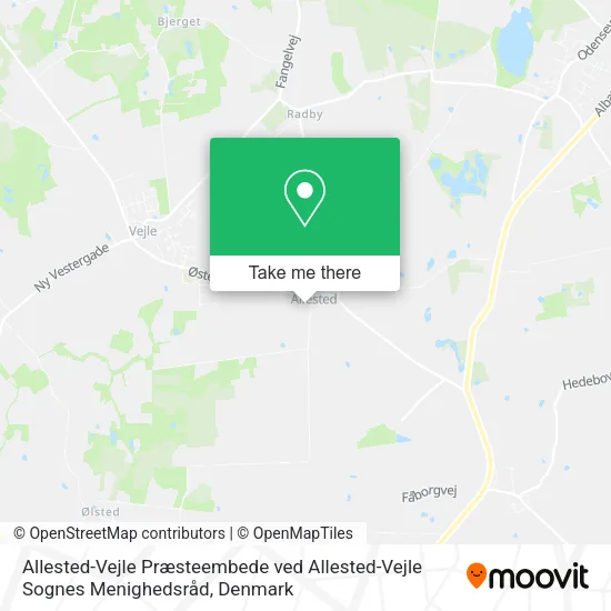 Allested-Vejle Præsteembede ved Allested-Vejle Sognes Menighedsråd map