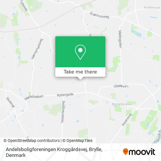 Andelsboligforeningen Kroggårdsvej, Brylle map
