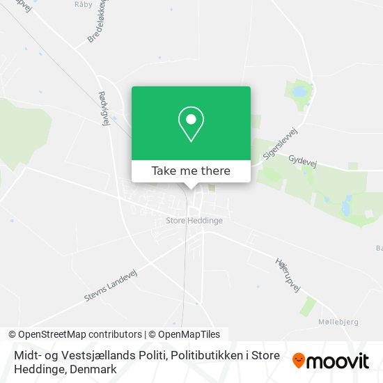 Midt- og Vestsjællands Politi, Politibutikken i Store Heddinge map