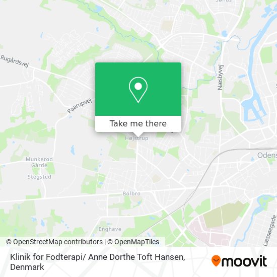 Klinik for Fodterapi/ Anne Dorthe Toft Hansen map