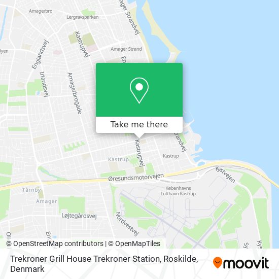 How to get to Trekroner Grill House Station, Roskilde in Tårnby Bus, Train or Metro?