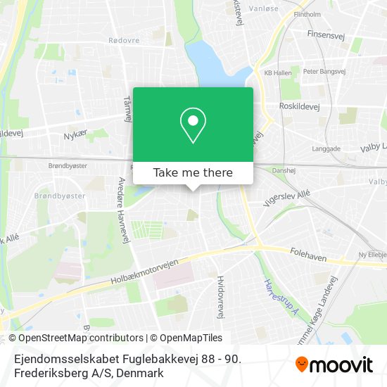 Ejendomsselskabet Fuglebakkevej 88 - 90. Frederiksberg A / S map