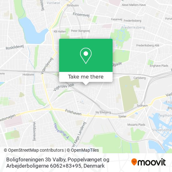 Boligforeningen 3b Valby, Poppelvænget og Arbejderboligerne 6062+83+95 map