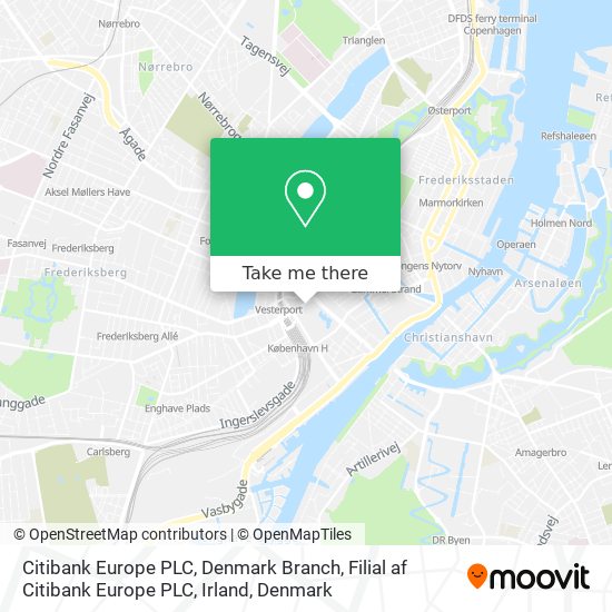 Citibank Europe PLC, Denmark Branch, Filial af Citibank Europe PLC, Irland map