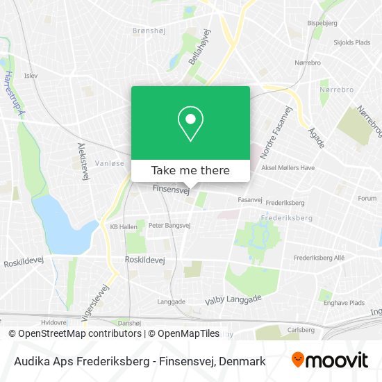 Audika Aps Frederiksberg - Finsensvej map