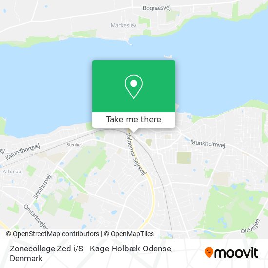 Zonecollege Zcd i / S - Køge-Holbæk-Odense map