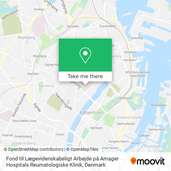 Fond til Lægevidenskabeligt Arbejde på Amager Hospitals Reumatologiske Klinik map
