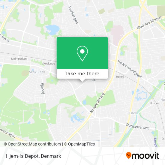 Hjem-Is Depot map