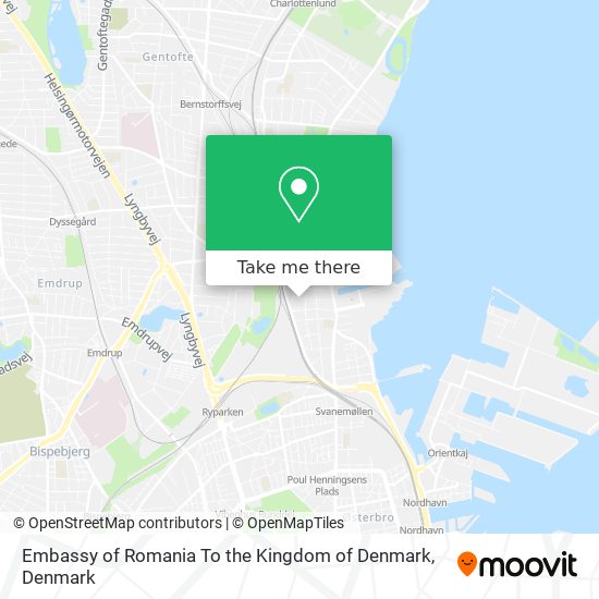 Embassy of Romania To the Kingdom of Denmark map