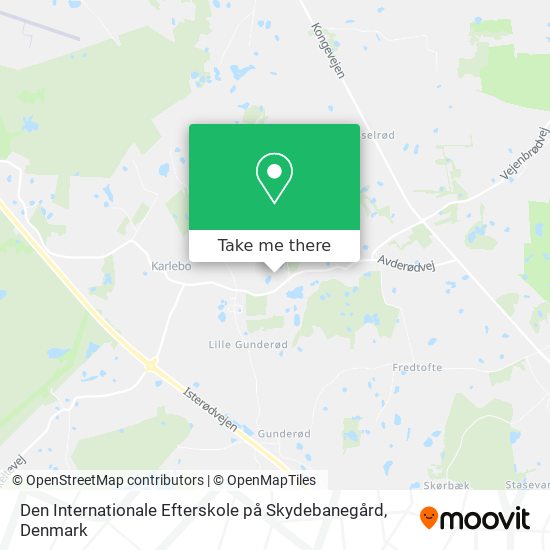 Den Internationale Efterskole på Skydebanegård map