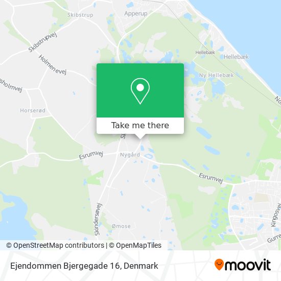 Ejendommen Bjergegade 16 map