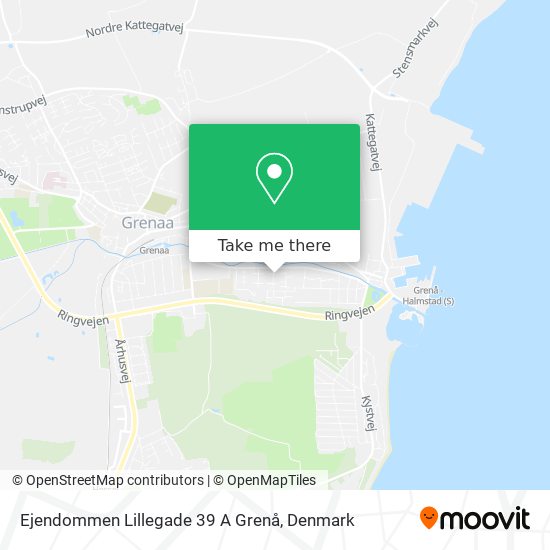Ejendommen Lillegade 39 A Grenå map
