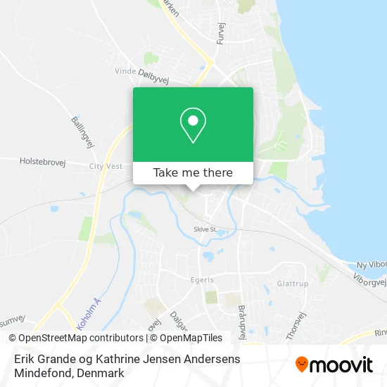 Erik Grande og Kathrine Jensen Andersens Mindefond map