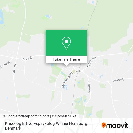 Krise- og Erhvervspsykolog Winnie Flensborg map