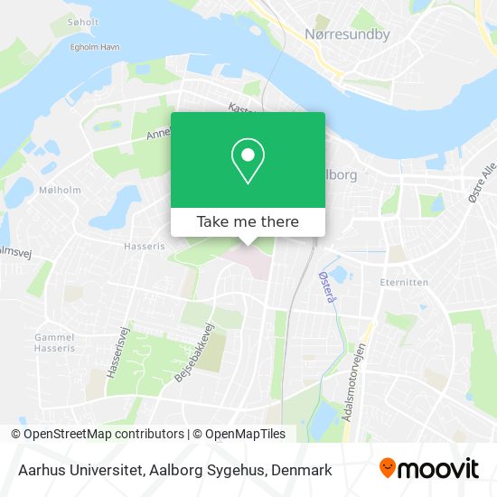 Aarhus Universitet, Aalborg Sygehus map