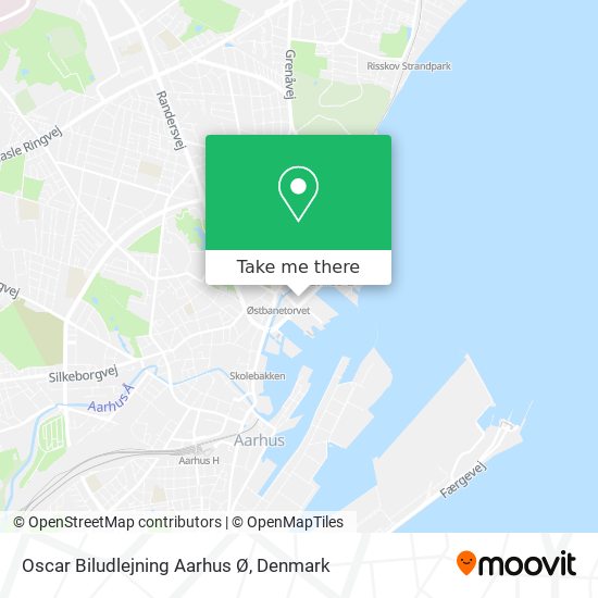 Oscar Biludlejning Aarhus Ø map