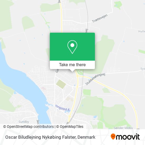 Oscar Biludlejning Nykøbing Falster map