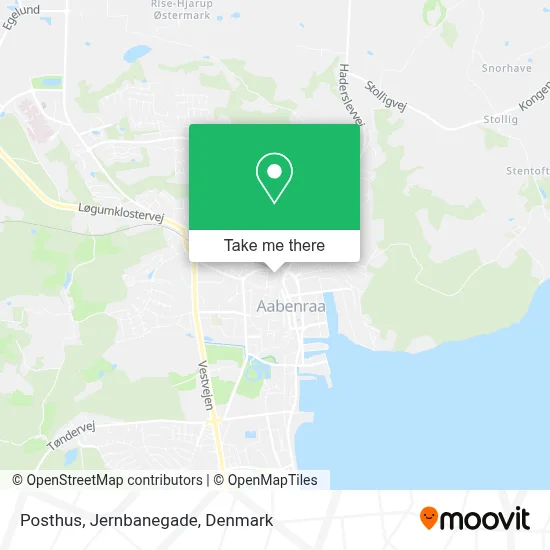 Posthus, Jernbanegade map