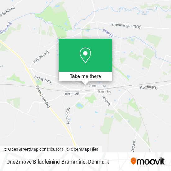 One2move Biludlejning Bramming map