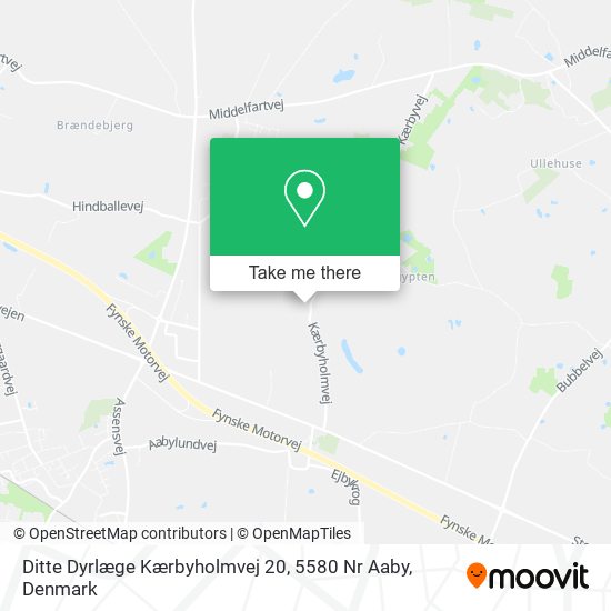 Ditte Dyrlæge Kærbyholmvej 20, 5580 Nr Aaby map