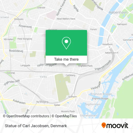 Statue of Carl Jacobsen map