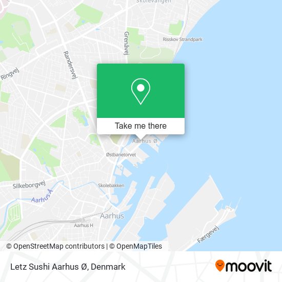 Letz Sushi Aarhus Ø map