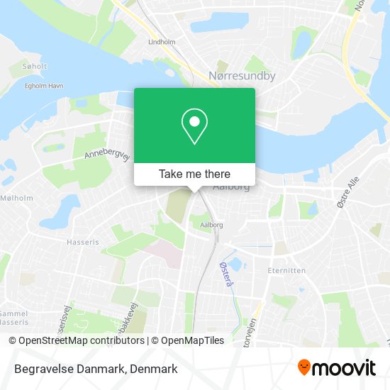 Begravelse Danmark map