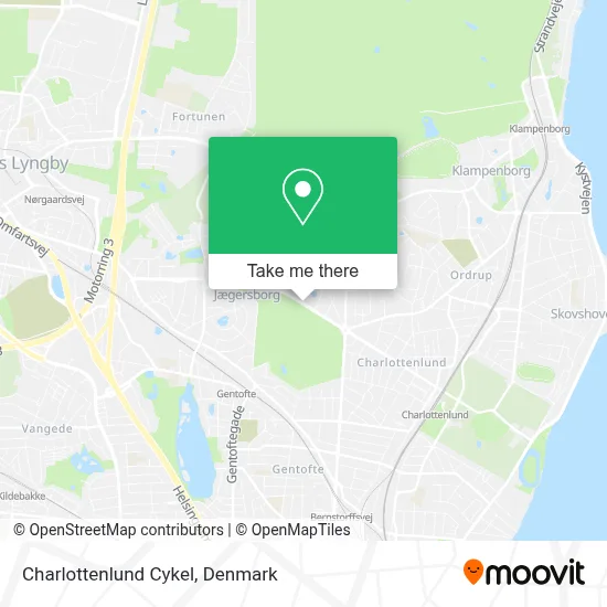 Charlottenlund Cykel map
