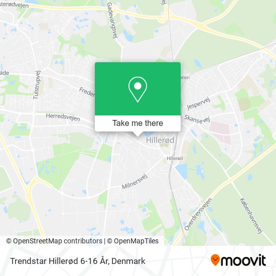 Trendstar Hillerød 6-16 År map