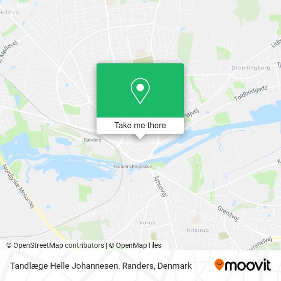 Tandlæge Helle Johannesen. Randers map