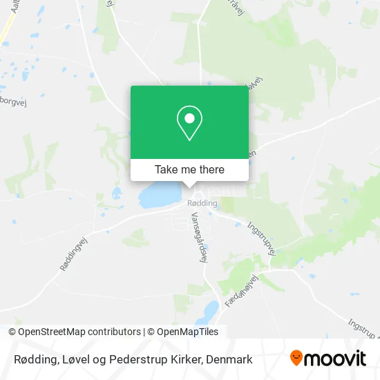 Rødding, Løvel og Pederstrup Kirker map