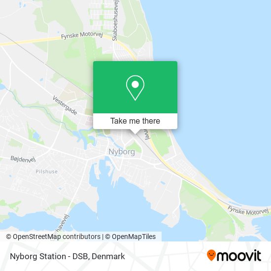 Nyborg Station - DSB map
