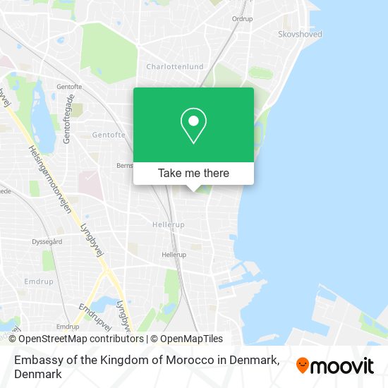 Embassy of the Kingdom of Morocco in Denmark map