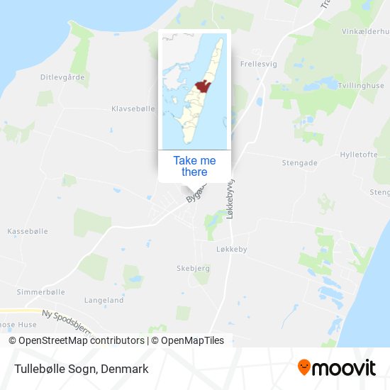 Tullebølle Sogn map