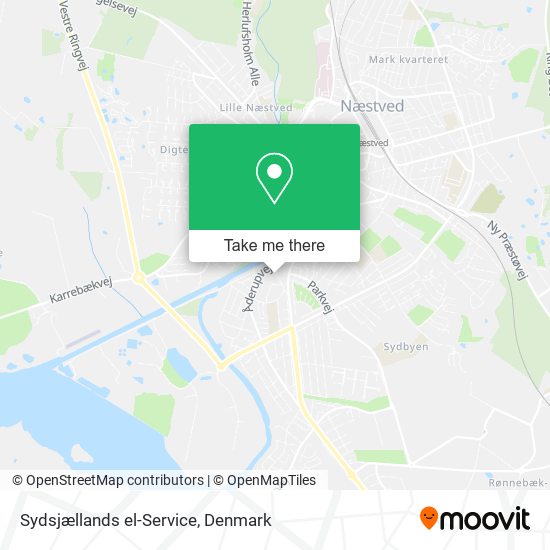 Sydsjællands el-Service map