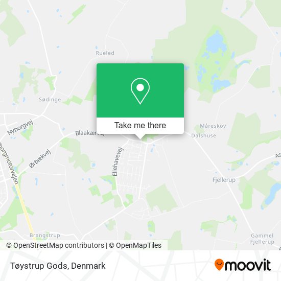 Tøystrup Gods map